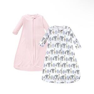 Two Hudson Baby Sleep Sacks - 3-9 months, Safari & Pink - NEW